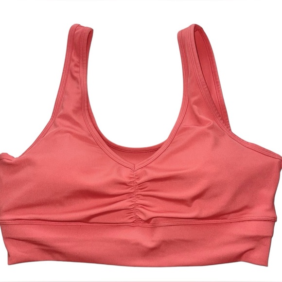 CALVIN KLEIN PERFORMANCE SHIRRED LONG LINE BRA TOP WOMEN REMOVABLE CUPS PINK M - Picture 4 of 9